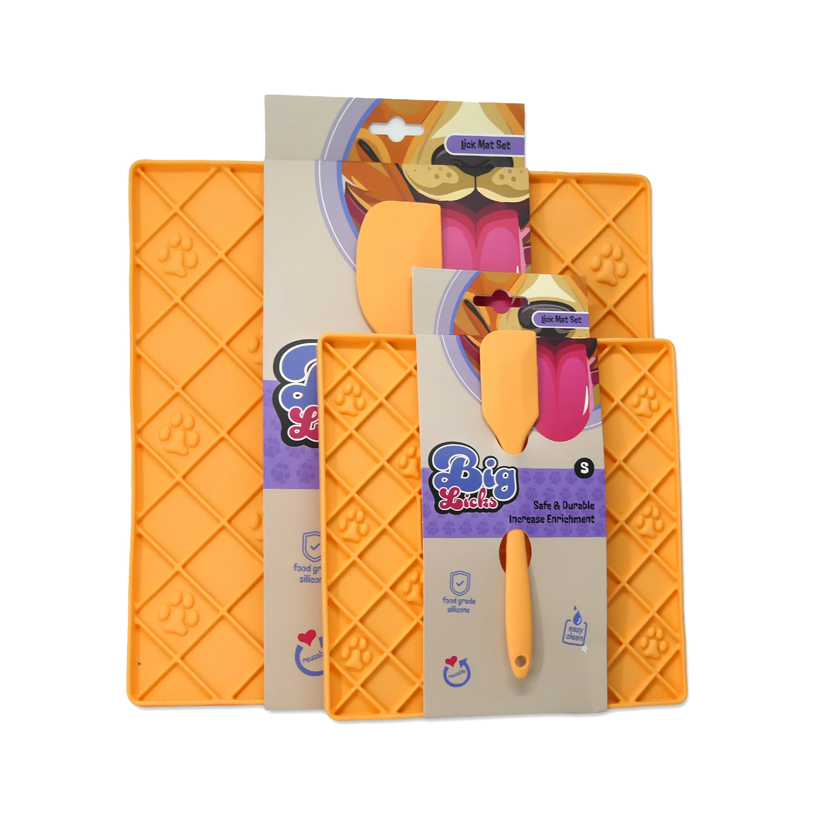 Big Licks Mat With Serving Spoon - Orange